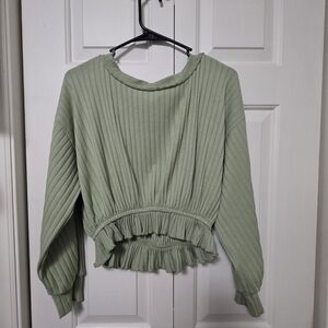 Altar'd State Green Ribbed Women's Crop Top Size XS